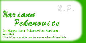 mariann pekanovits business card